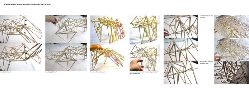 System of movable and fixed elements of the building explored through designing and making.