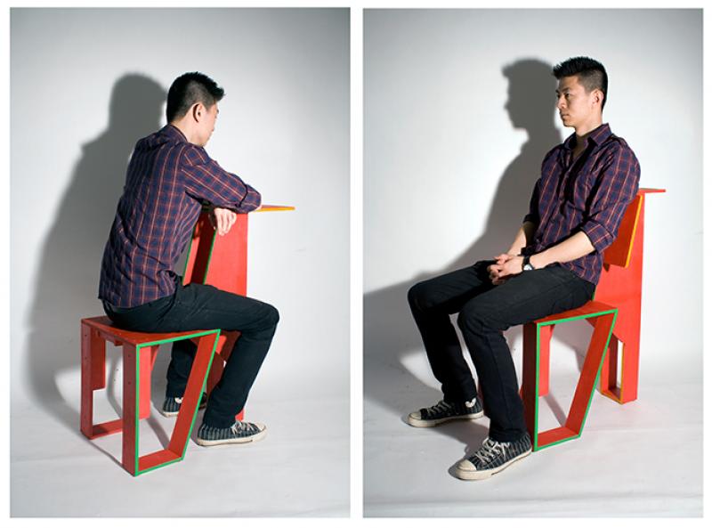 Dual-function chair with Swedish and Chinese cultural implications