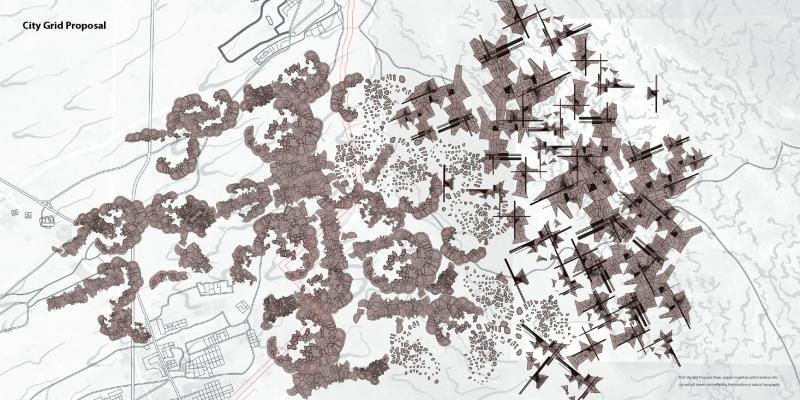 Urban proposal of unit formations, based on the natural topography